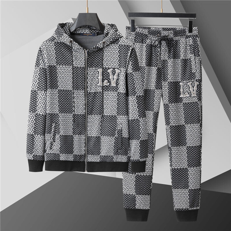 LVC025 New men's spring and autumn thin style outerwear+long pants pure cotton casual suit clothing