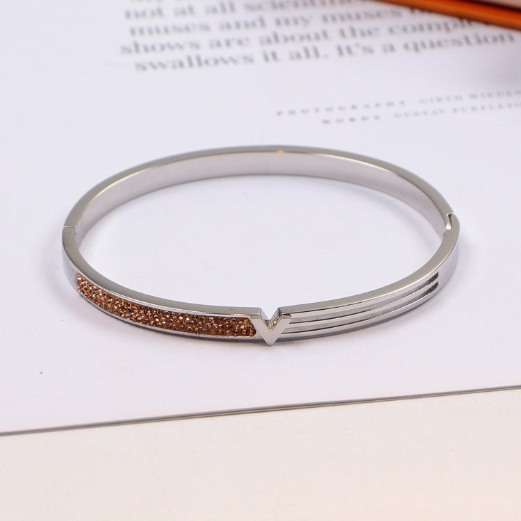 LVB34 316L steel and crystal with 18K gold plated   Jewelry