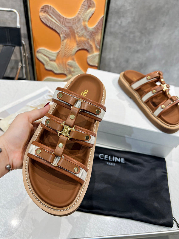 MBCS10 Leather Slippers Size 35-41 Shoes with Box