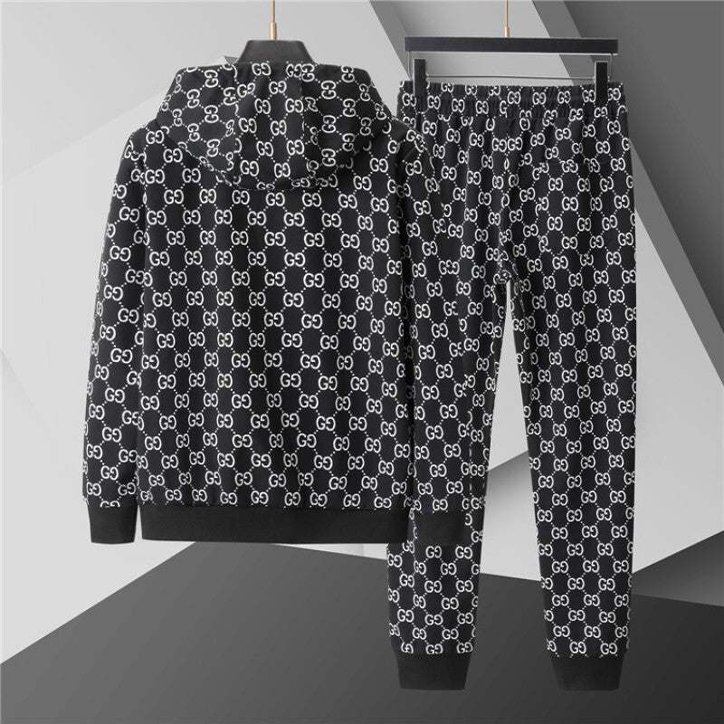 GUC0101 New men's spring and autumn thin style outerwear+long pants pure cotton casual suit clothing