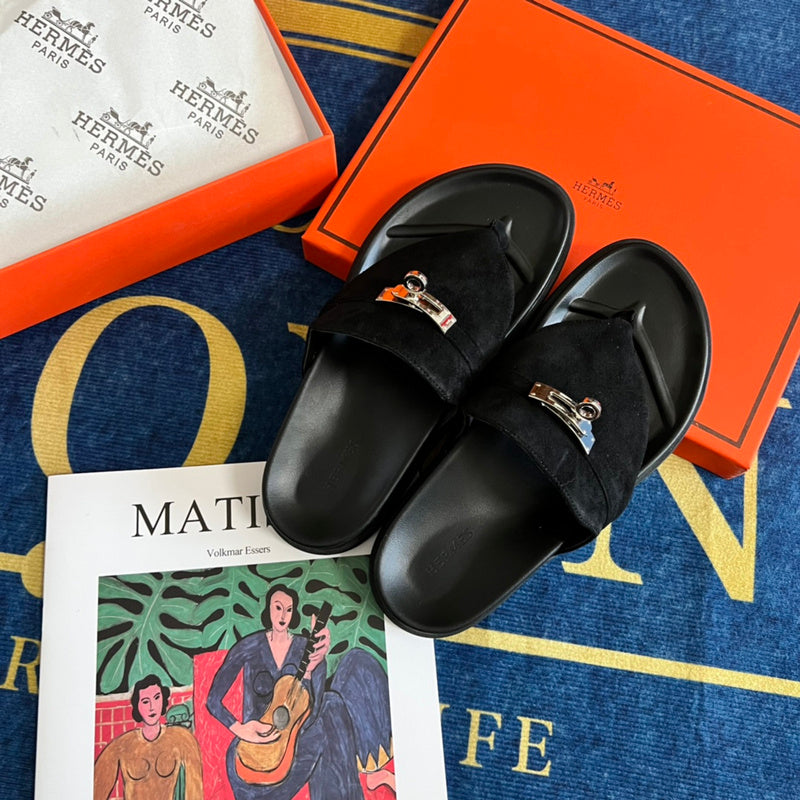 MJHS14 Leather slippers Women shoes 35-42 With box